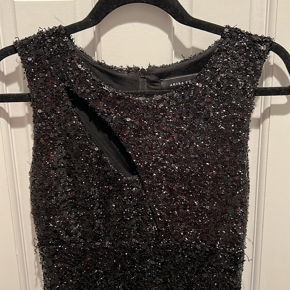 Akira Chicago Black Label Sequin Cutout New Years Eve Dress